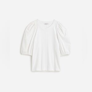 Madewell Womens  100% Cotton Puff-Sleeve Tee NT331 Size Small In White NWT